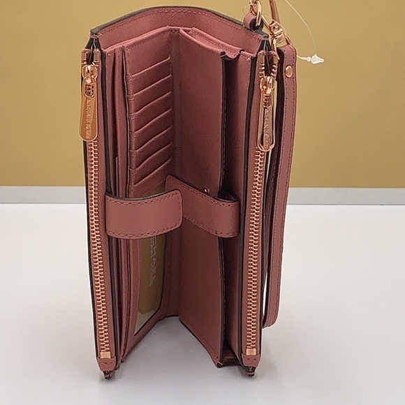 MICHAEL KORS AVRIL SMALL TOP ZIP SATCHEL & LARGE DOUBLE ZIP WRISTLET WALLET - Picture 14 of 16